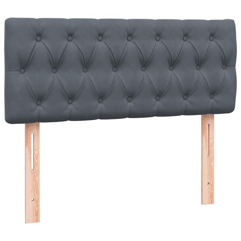 Casa si Gradina - Mobilier - Paturi si accesorii - Paturi - Pat box spring cu saltea, gri inchis, 120x220 cm, catifea - Infinity.ro