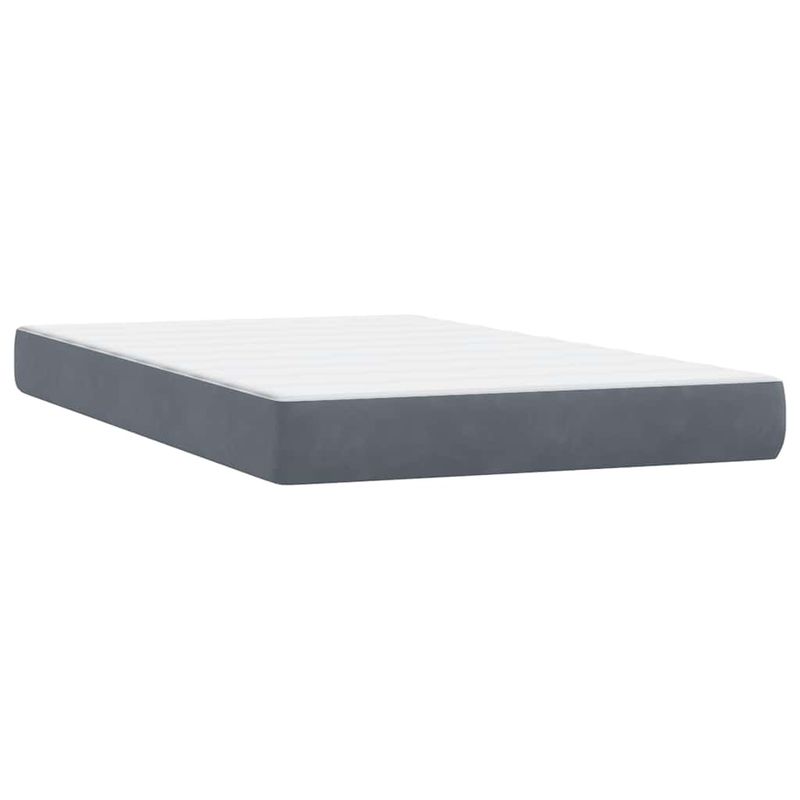 Casa si Gradina - Mobilier - Paturi si accesorii - Paturi - Pat box spring cu saltea, gri inchis, 120x220 cm, catifea - Infinity.ro