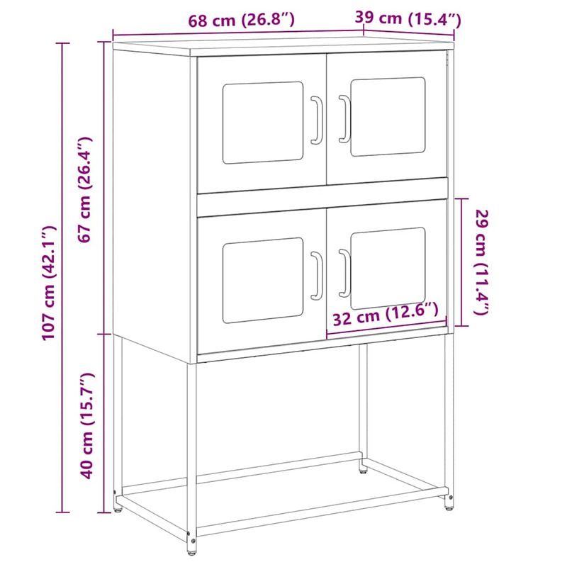 Casa si Gradina - Mobilier - Comode si corpuri - Corpuri bucatarie - Dulap inalt, alb, 68x39x107 cm, otel - Infinity.ro