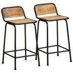Casa si Gradina - Mobilier - Scaune si fotolii - Scaune - Scaune de bar 2 buc 46x35,5x80 cm Lemn masiv Mango brut - Infinity.ro