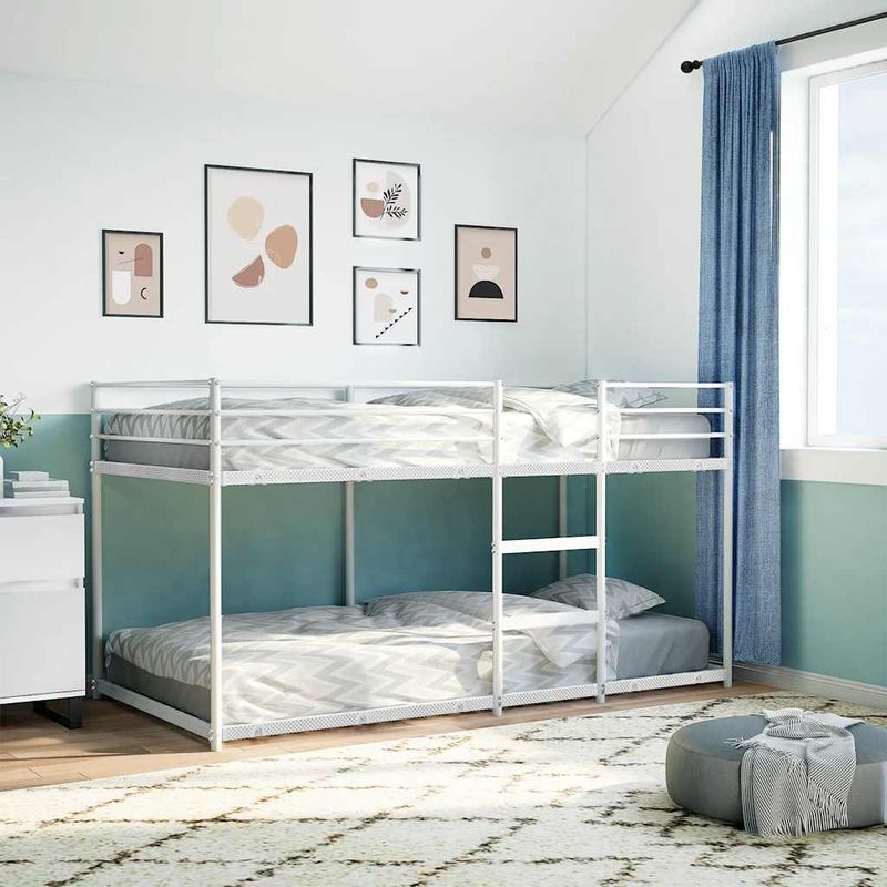 Casa si Gradina - Mobilier - Paturi si accesorii - Paturi - Pat supraetajat fara saltea alb 75x190 cm otel - Infinity.ro