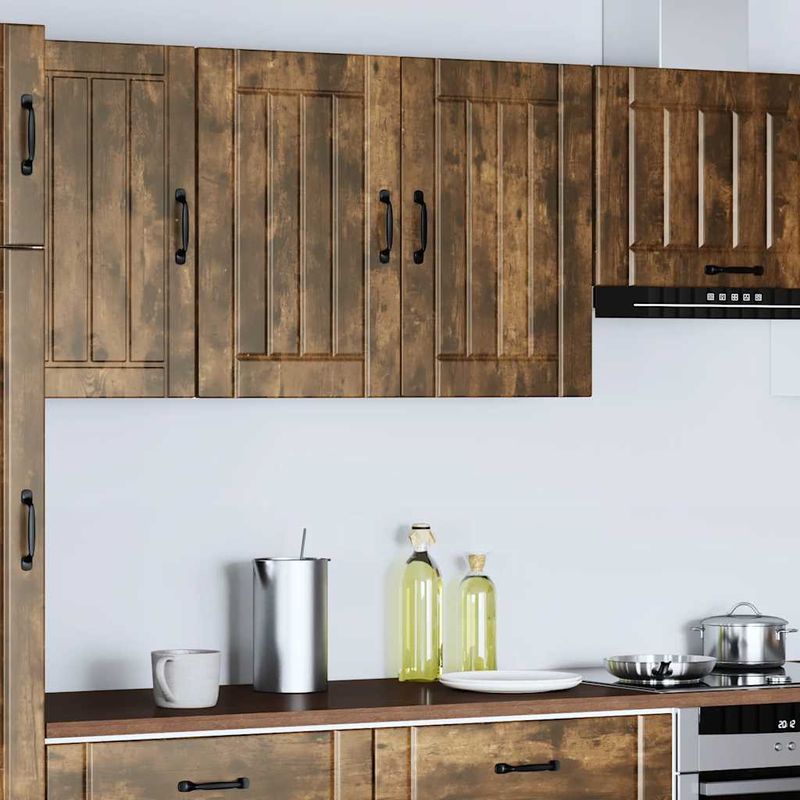 Casa si Gradina - Mobilier - Comode si corpuri - Corpuri bucatarie - Dulap de bucatarie "Lucca" din lemn de stejar afumat, model 1x dulap de perete (2 uși), mărime 80x31x60 cm - Infinity.ro