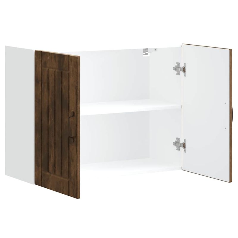 Casa si Gradina - Mobilier - Comode si corpuri - Corpuri bucatarie - Dulap de bucatarie "Lucca" din lemn de stejar afumat, model 1x dulap de perete (2 uși), mărime 80x31x60 cm - Infinity.ro