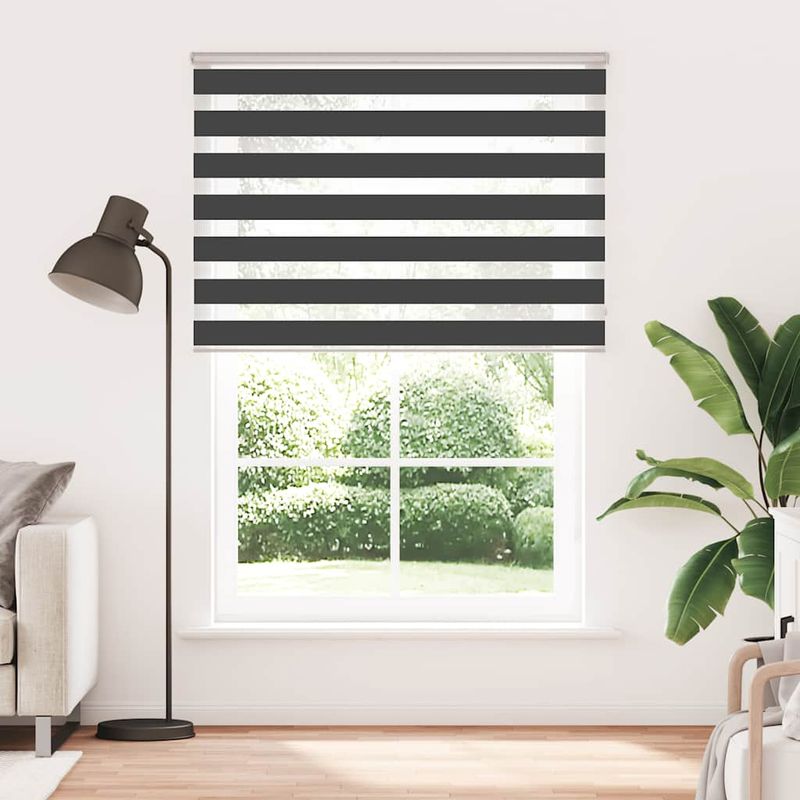 Casa si Gradina - Textile si covoare - Rulouri si jaluzele - Jaluzea tip zebra neagra latime tesatura 155,9 cm poliester, mărime 160x200 cm - Infinity.ro