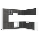 Casa si Gradina - Mobilier - Comode si corpuri - Corpuri bucatarie - Set dulap de bucatarie 14 piese „Lucca” lemn negru prelucrat - Infinity.ro
