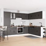 Casa si Gradina - Mobilier - Comode si corpuri - Corpuri bucatarie - Set dulap de bucatarie 14 piese „Lucca” lemn negru prelucrat - Infinity.ro
