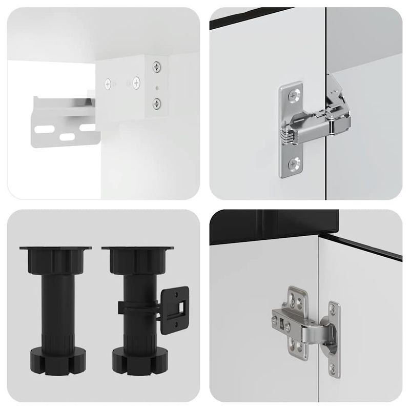 Casa si Gradina - Mobilier - Comode si corpuri - Corpuri bucatarie - Set dulap de bucatarie 14 piese „Lucca” lemn negru prelucrat - Infinity.ro