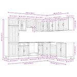 Casa si Gradina - Mobilier - Comode si corpuri - Corpuri bucatarie - Set dulap de bucatarie 14 piese „Lucca” lemn negru prelucrat - Infinity.ro