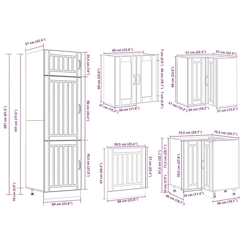 Casa si Gradina - Mobilier - Comode si corpuri - Corpuri bucatarie - Set dulap de bucatarie 14 piese „Lucca” lemn negru prelucrat - Infinity.ro