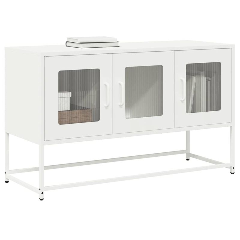 Casa si Gradina - Mobilier - Comode si corpuri - Comode - Dulap TV, alb, 100,5x39x60,5 cm, otel laminat la rece - Infinity.ro