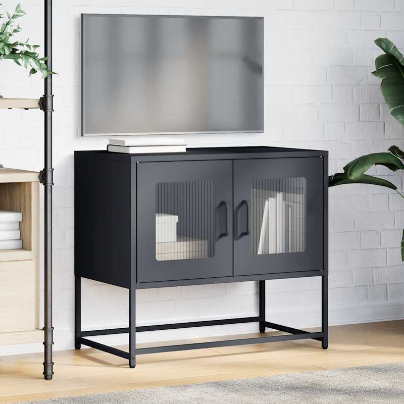 Casa si Gradina - Mobilier - Comode si corpuri - Comode - Dulap TV, antracit, 68x39x60,5 cm, otel laminat la rece - Infinity.ro