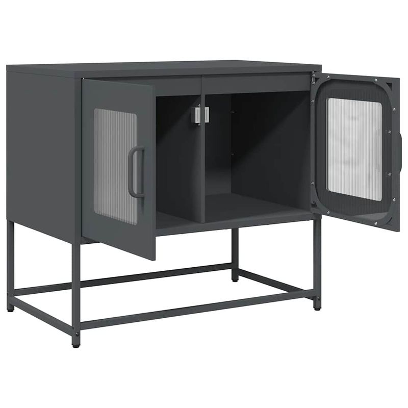 Casa si Gradina - Mobilier - Comode si corpuri - Comode - Dulap TV, antracit, 68x39x60,5 cm, otel laminat la rece - Infinity.ro
