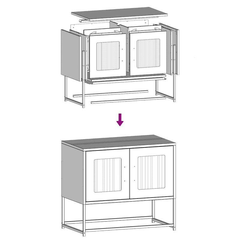 Casa si Gradina - Mobilier - Comode si corpuri - Comode - Dulap TV, antracit, 68x39x60,5 cm, otel laminat la rece - Infinity.ro