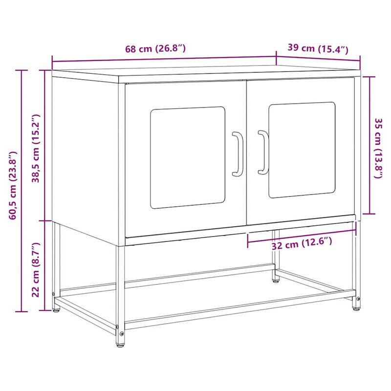 Casa si Gradina - Mobilier - Comode si corpuri - Comode - Dulap TV, antracit, 68x39x60,5 cm, otel laminat la rece - Infinity.ro