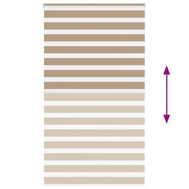 Casa si Gradina - Textile si covoare - Rulouri si jaluzele - Jaluzea tip zebra 135x200 cm latime tesatura 130,9 cm poliester, sand brown - Infinity.ro