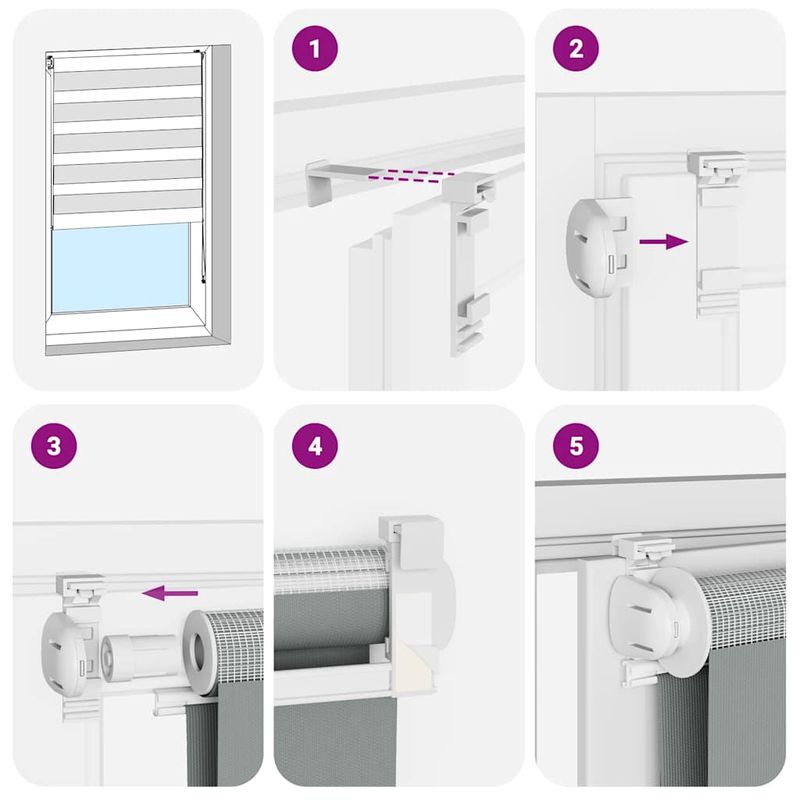 Casa si Gradina - Textile si covoare - Rulouri si jaluzele - Jaluzea tip zebra 135x200 cm latime tesatura 130,9 cm poliester, sand brown - Infinity.ro