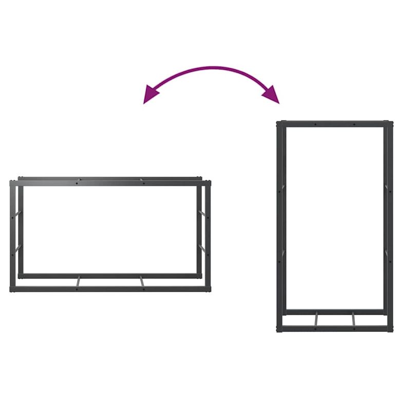 Casa si Gradina - Termice - Sobe, Seminee si accesorii - Accesorii seminee si sobe - Rastel pentru lemne de foc, negru,110x30x61 cm, otel - Infinity.ro