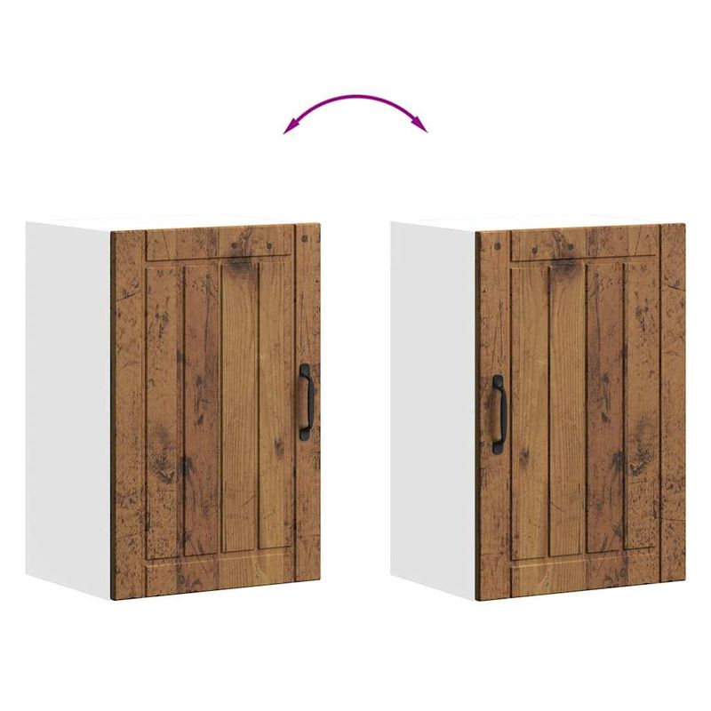 Casa si Gradina - Mobilier - Comode si corpuri - Corpuri bucatarie - Dulap de bucatarie "Lucca" Lemn vechi, lemn prelucrat, model 1x dulap de perete (1 ușă), mărime 40x31x60 cm - Infinity.ro