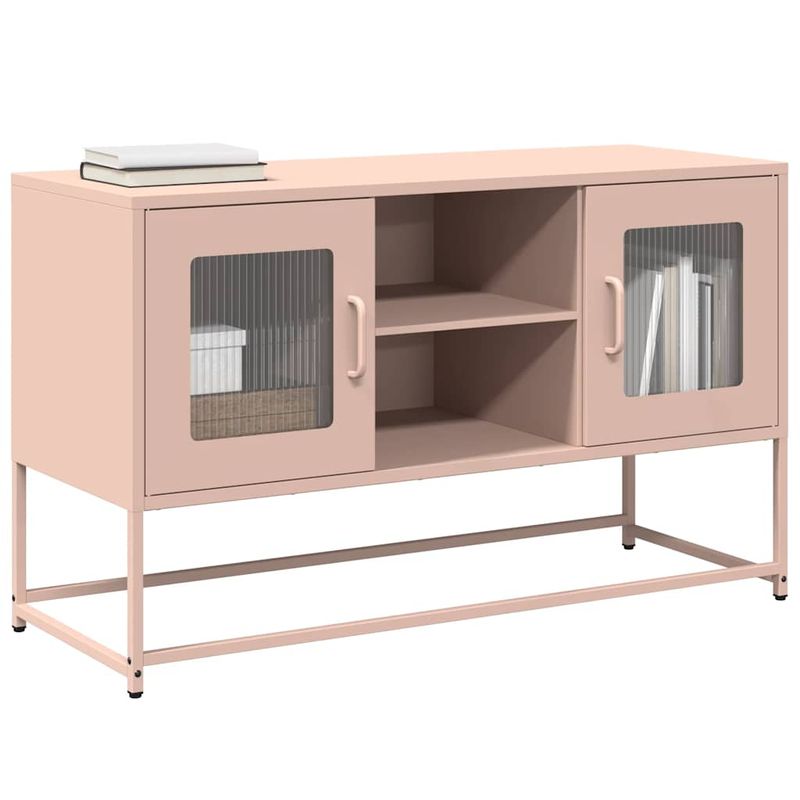 Casa si Gradina - Mobilier - Comode si corpuri - Comode - Dulap TV, roz, 100,5x39x60,5 cm, otel - Infinity.ro