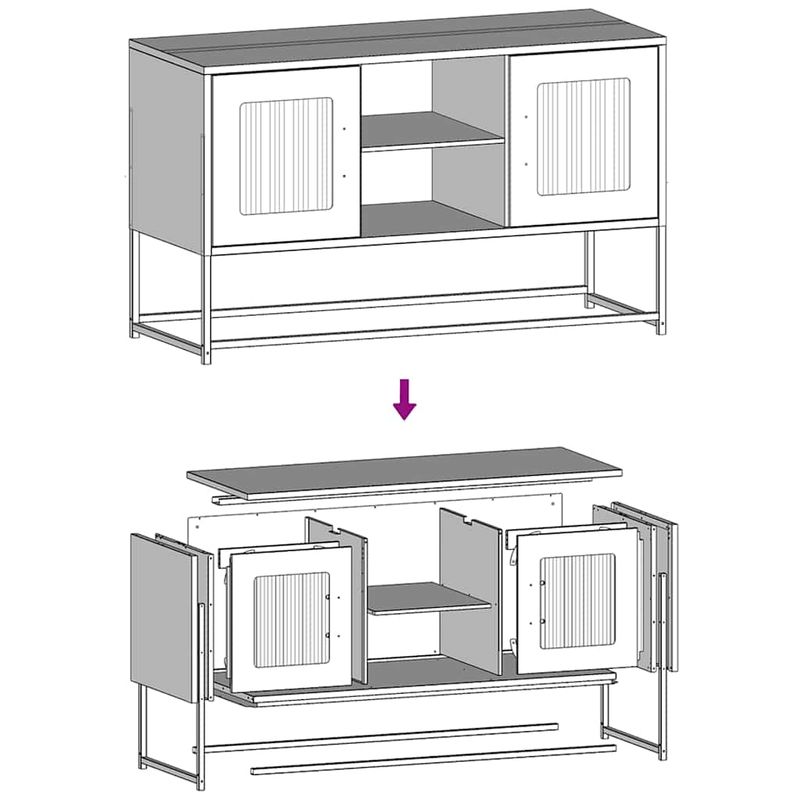 Casa si Gradina - Mobilier - Comode si corpuri - Comode - Dulap TV, roz, 100,5x39x60,5 cm, otel - Infinity.ro