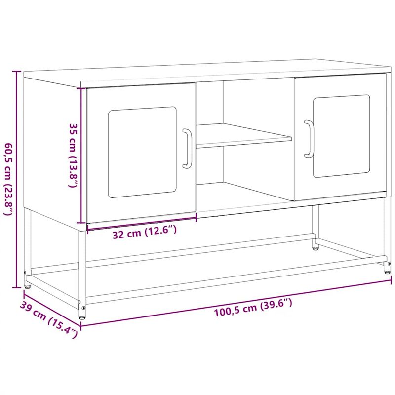 Casa si Gradina - Mobilier - Comode si corpuri - Comode - Dulap TV, roz, 100,5x39x60,5 cm, otel - Infinity.ro