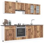 Casa si Gradina - Mobilier - Comode si corpuri - Corpuri bucatarie - Set de dulapuri de bucatarie 8 piese „Kalmar” Lemn vechi lemn - Infinity.ro