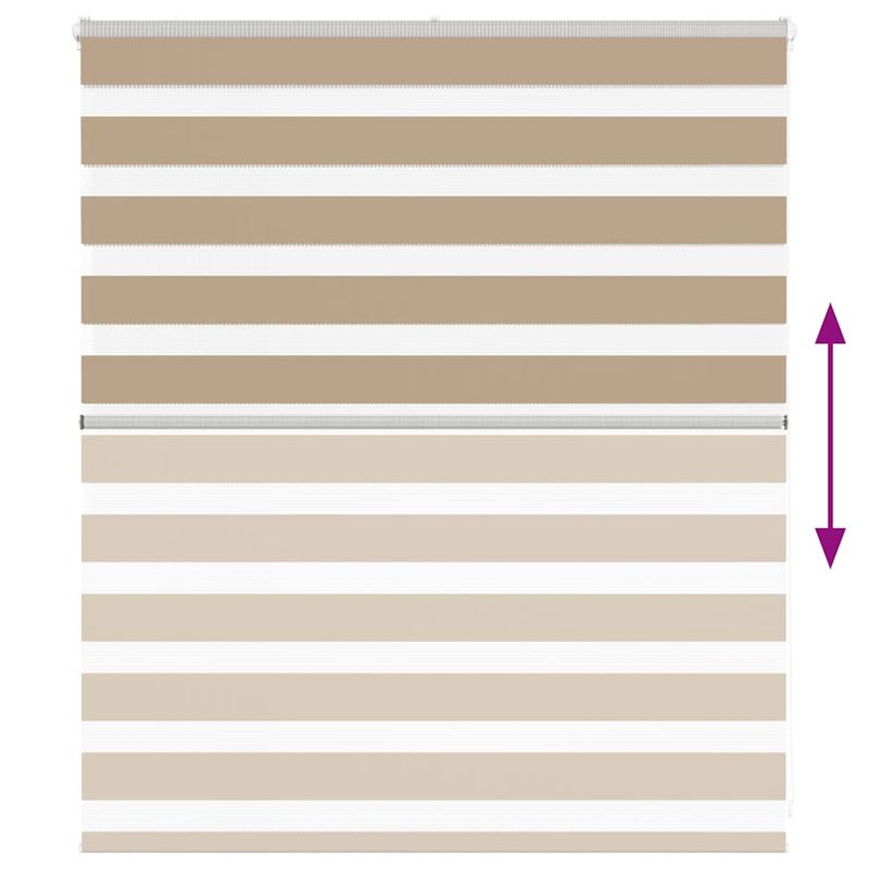 Casa si Gradina - Textile si covoare - Rulouri si jaluzele - Jaluzea tip zebra 135x100 cm latime tesatura 130,9 cm poliester, sand brown - Infinity.ro