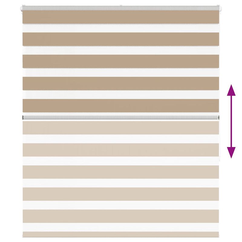 Casa si Gradina - Textile si covoare - Rulouri si jaluzele - Jaluzea tip zebra 135x150 cm latime tesatura 130,9 cm poliester, sand brown - Infinity.ro