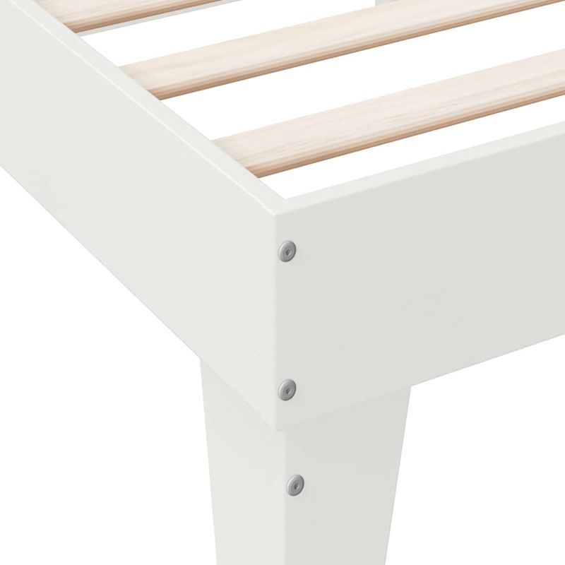 Casa si Gradina - Mobilier - Paturi si accesorii - Paturi - Pat cu biblioteca fara saltea, alb, 135x190 cm, lemn masiv pin - Infinity.ro