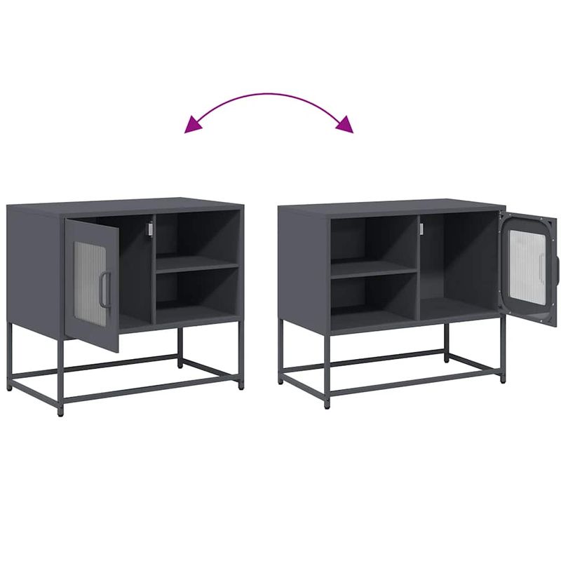 Casa si Gradina - Mobilier - Comode si corpuri - Comode - Dulap TV, antracit, 68x39x60,5 cm, otel - Infinity.ro