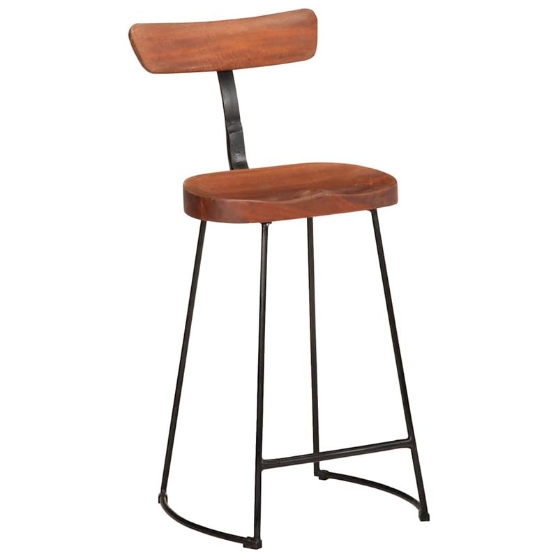 Casa si Gradina - Mobilier - Scaune si fotolii - Scaune - Scaune de bar 2 buc 49x43x88 cm lemn masiv de mango, maro închis și negru - Infinity.ro