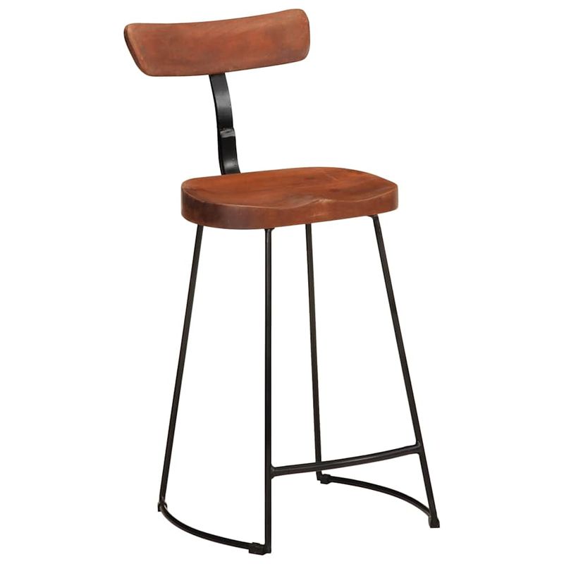 Casa si Gradina - Mobilier - Scaune si fotolii - Scaune - Scaune de bar 2 buc 49x43x88 cm lemn masiv de mango, maro închis și negru - Infinity.ro