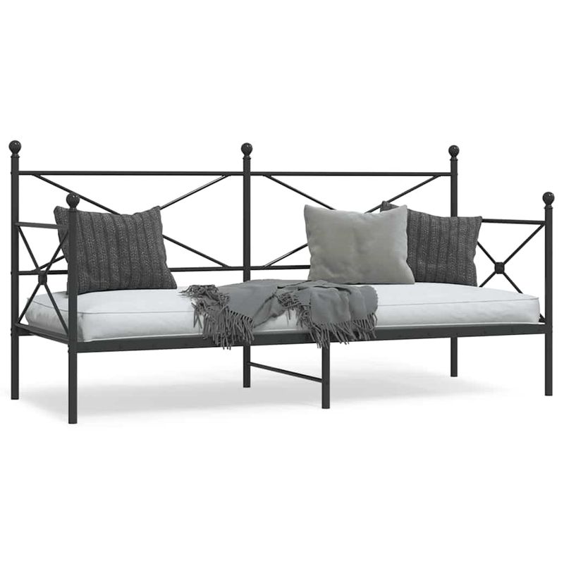 Casa si Gradina - Mobilier - Paturi si accesorii - Paturi - Pat de zi fara saltea Negru 90x200 cm Otel - Infinity.ro