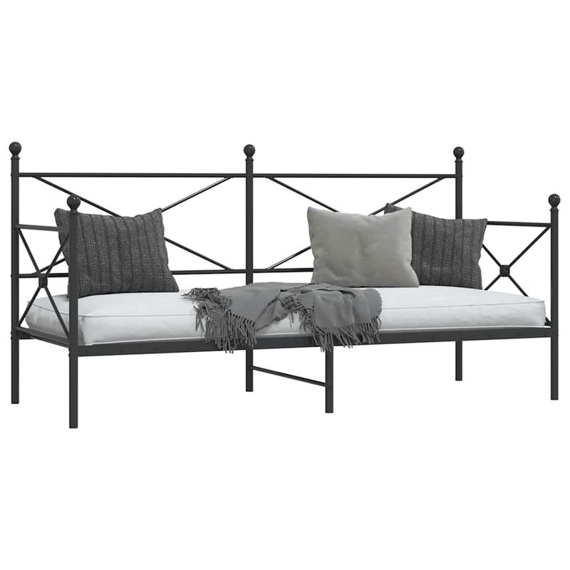 Casa si Gradina - Mobilier - Paturi si accesorii - Paturi - Pat de zi fara saltea Negru 90x200 cm Otel - Infinity.ro