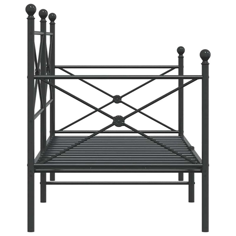 Casa si Gradina - Mobilier - Paturi si accesorii - Paturi - Pat de zi fara saltea Negru 90x200 cm Otel - Infinity.ro