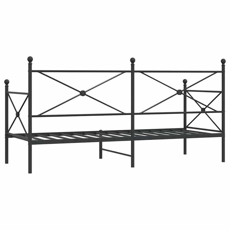 Casa si Gradina - Mobilier - Paturi si accesorii - Paturi - Pat de zi fara saltea Negru 90x200 cm Otel - Infinity.ro