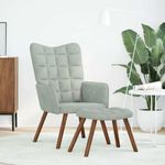 Casa si Gradina - Mobilier - Scaune si fotolii - Fotolii - Fotoliu de relaxare cu taburet, gri deschis, catifea - Infinity.ro