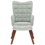 Casa si Gradina - Mobilier - Scaune si fotolii - Fotolii - Fotoliu de relaxare cu taburet, gri deschis, catifea - Infinity.ro