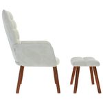 Casa si Gradina - Mobilier - Scaune si fotolii - Fotolii - Fotoliu de relaxare cu taburet, gri deschis, catifea - Infinity.ro