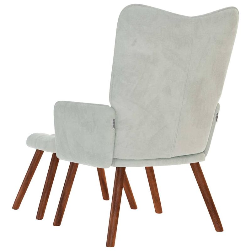 Casa si Gradina - Mobilier - Scaune si fotolii - Fotolii - Fotoliu de relaxare cu taburet, gri deschis, catifea - Infinity.ro