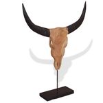 Casa si Gradina - Decoratiuni - Tablouri - Sculptura craniu de taur, 66x15x88 cm, tec - Infinity.ro