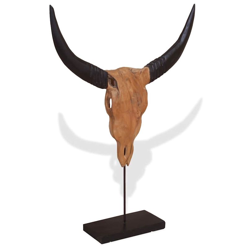 Casa si Gradina - Decoratiuni - Tablouri - Sculptura craniu de taur, 66x15x88 cm, tec - Infinity.ro