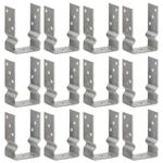 Casa si Gradina - Gradinarit si plante - Unelte gradinarit - Accesorii pentru unelte gradinarit - Ancore de gard, 12 buc., argintiu, 9x6x15 cm, otel galvanizat - Infinity.ro