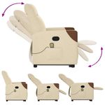 Ingrijire personala si Cosmetice - Sanatate si wellness - Articole wellness - Fotolii de masaj - Fotoliu masaj rabatabil cu ridicare, crem, material textil - Infinity.ro