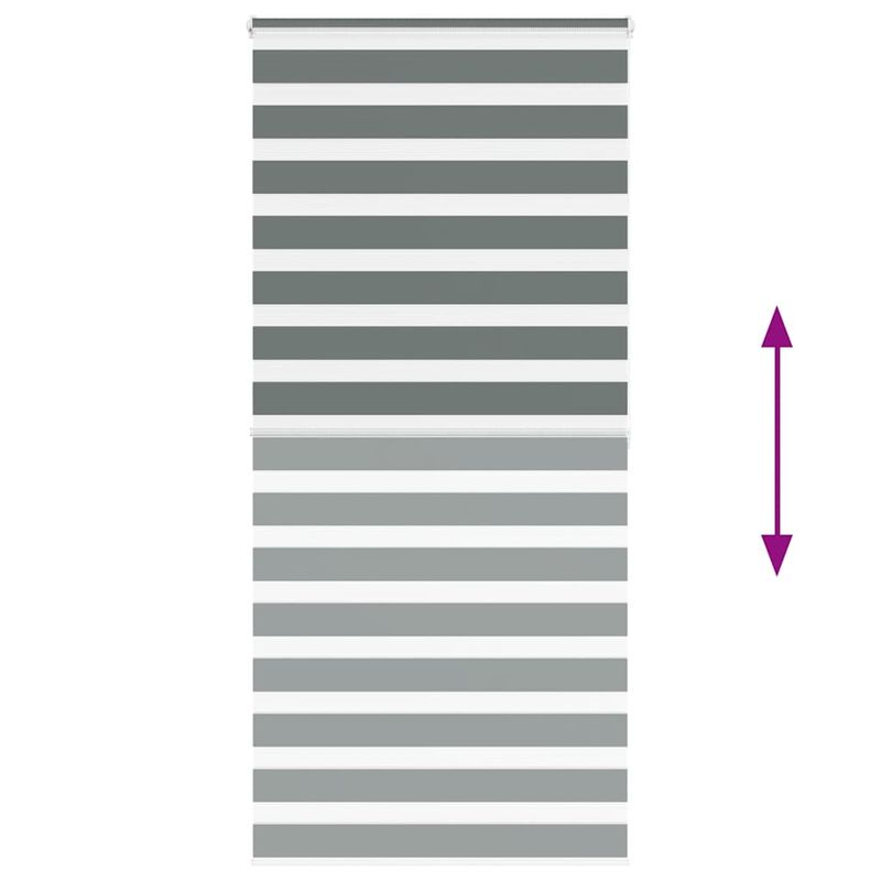 Casa si Gradina - Textile si covoare - Rulouri si jaluzele - Jaluzea tip zebra gri inchis latime tesatura 90,9 cm poliester, mărime 95x200 cm - Infinity.ro