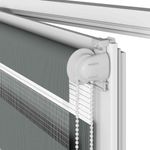 Casa si Gradina - Textile si covoare - Rulouri si jaluzele - Jaluzea tip zebra gri inchis latime tesatura 90,9 cm poliester, mărime 95x200 cm - Infinity.ro