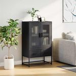 Casa si Gradina - Mobilier - Comode si corpuri - Corpuri bucatarie - Dulap inalt, negru, 68x39x111,5 cm, otel - Infinity.ro