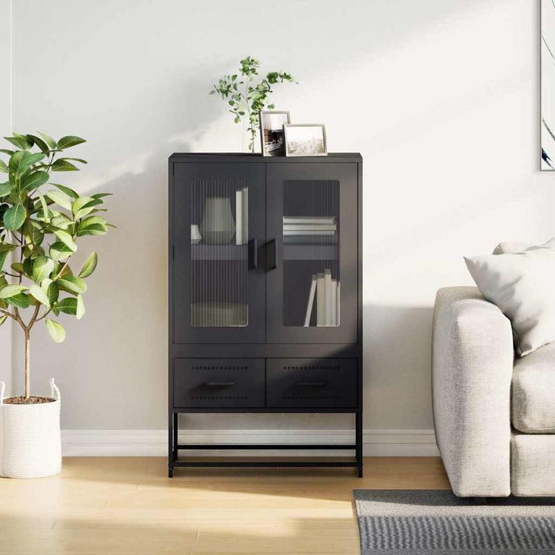 Casa si Gradina - Mobilier - Comode si corpuri - Corpuri bucatarie - Dulap inalt, negru, 68x39x111,5 cm, otel - Infinity.ro