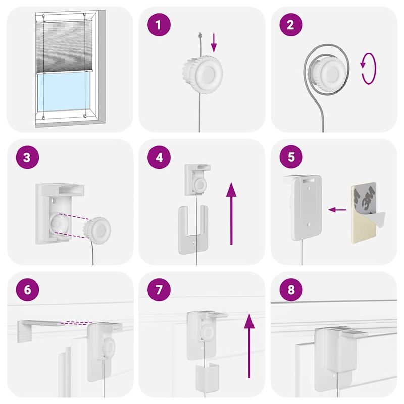 Casa si Gradina - Textile si covoare - Rulouri si jaluzele - Jaluza plisata Bordeaux Rosu 65x100 cm Latime material 64,4 cm - Infinity.ro