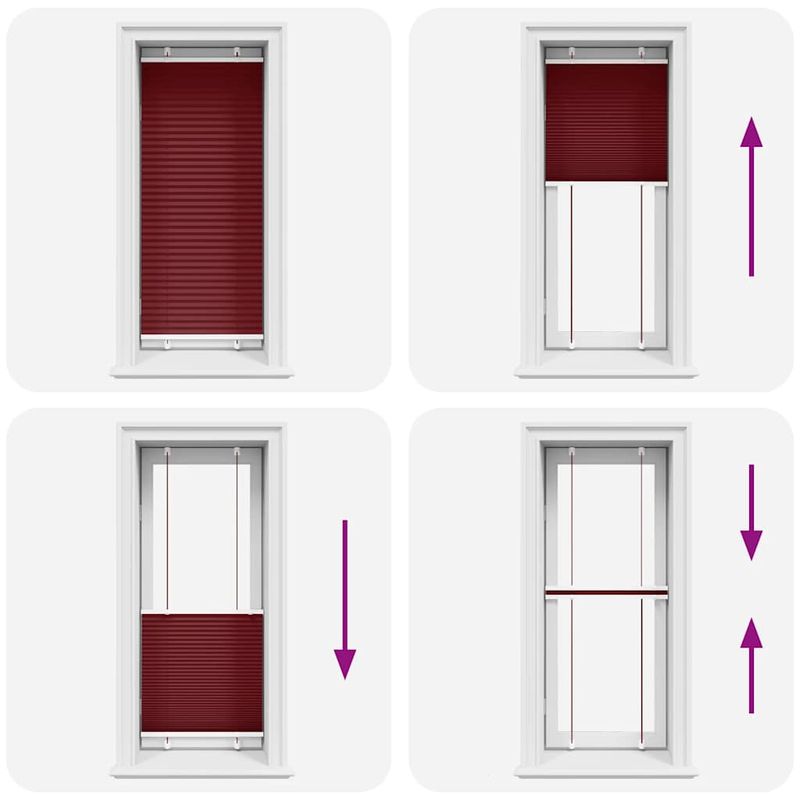 Casa si Gradina - Textile si covoare - Rulouri si jaluzele - Jaluza plisata Bordeaux Rosu 65x100 cm Latime material 64,4 cm - Infinity.ro